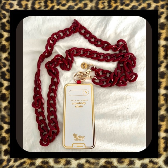 👑✅PRICE FIRM✅ Burgundy Red Mobile Phone Crossbody Chain. Brand New! - Picture 1 of 13